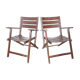 Pair of folding wooden armchairs