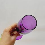 6 flûtes à champagne en verre multicolore rouge orange jaune vert bleu violet