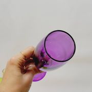 6 multicolored glass champagne flutes red orange yellow green blue purple