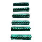 6 vintage green ceramic cupboard holders