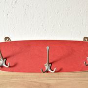 Vintage coat rack in red Formica - triple hook