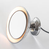 Vintage magnifying mirror with light and adjustable, France 1940.