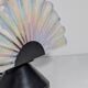 Vintage Murano table lamp 80s art deco iridescent fan