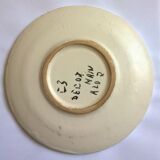 Cerenne Vallauris plate with red flower decoration