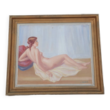 Nude woman painting