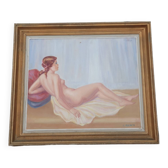 Nude woman painting