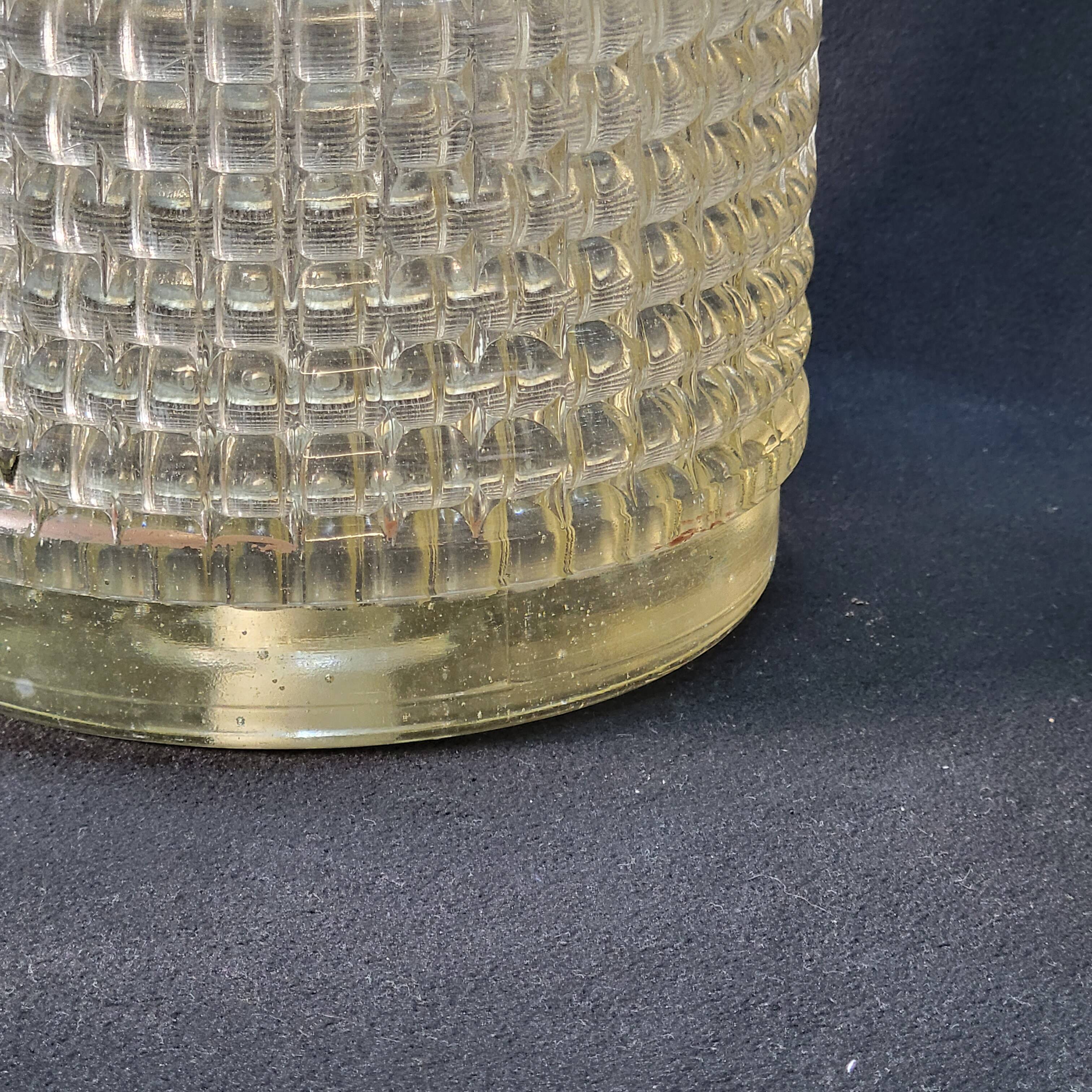 Pair of globe lampshades for wall lamp or lighting lamp in molded pressed glass