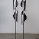 Pair of Space Age Stainless Steel Street Lights - 70s