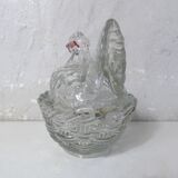 Portieux Vallerysthal style brooding hen candy box