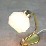 Mid-Century Italian Brass and Opaline Table Lamp