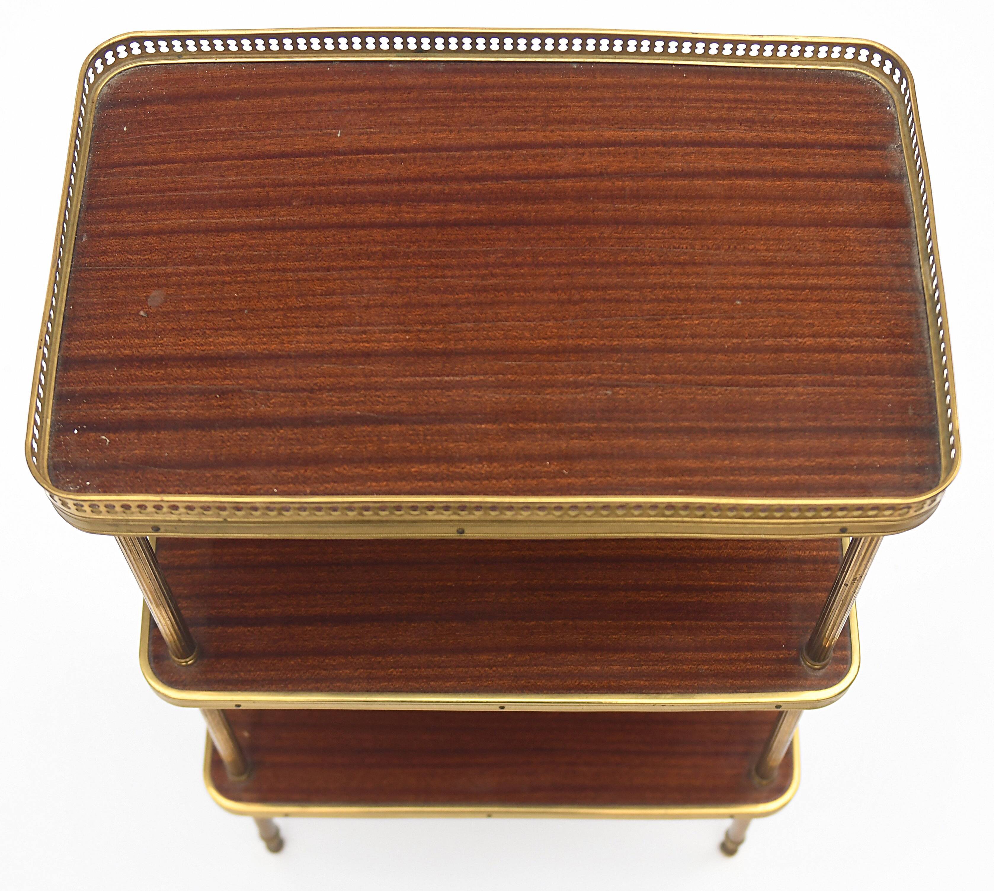 Vintage harness with 3 trays in formica and golden brass