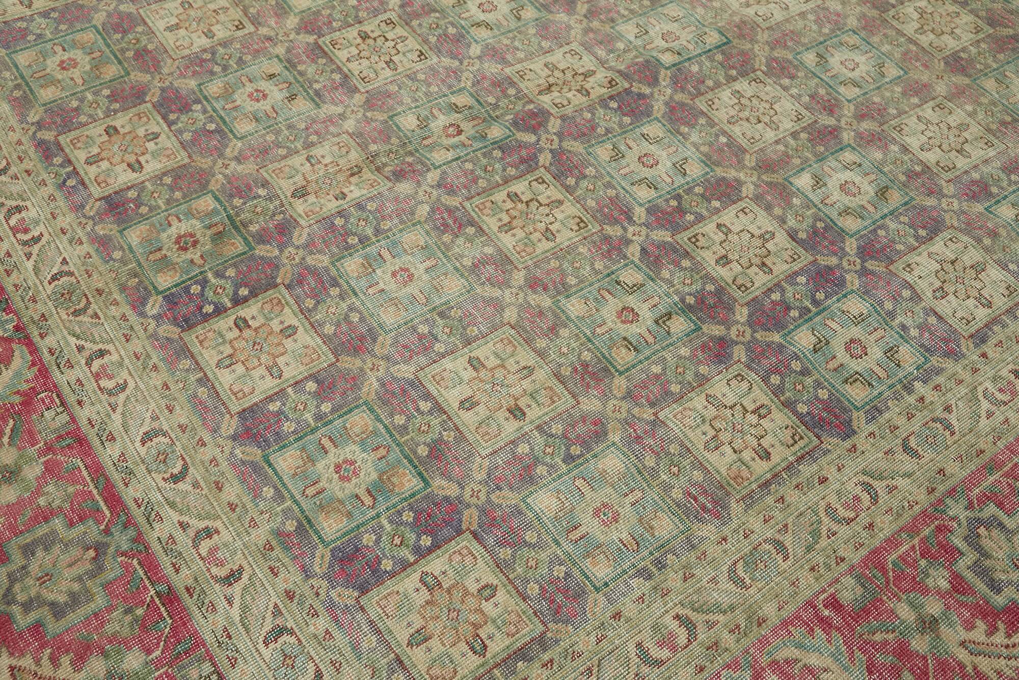 Hand-Knotted Persian Antique 1970s 241 cm x 340 cm Beige Wool Carpet