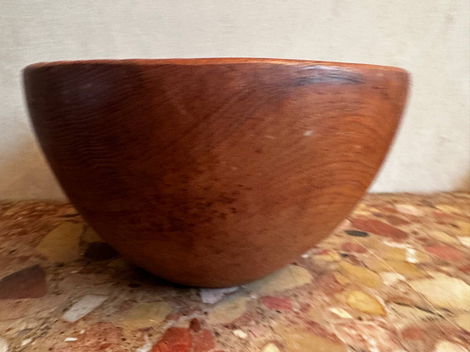 Large vintage monoxyle wooden bowl H 18 / D neck 30 cm