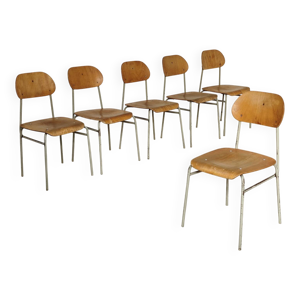Lot de 6 chaises d'école
