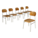 Set of 6 metal and wood school chairs  
Former Czechoslovakia 1960