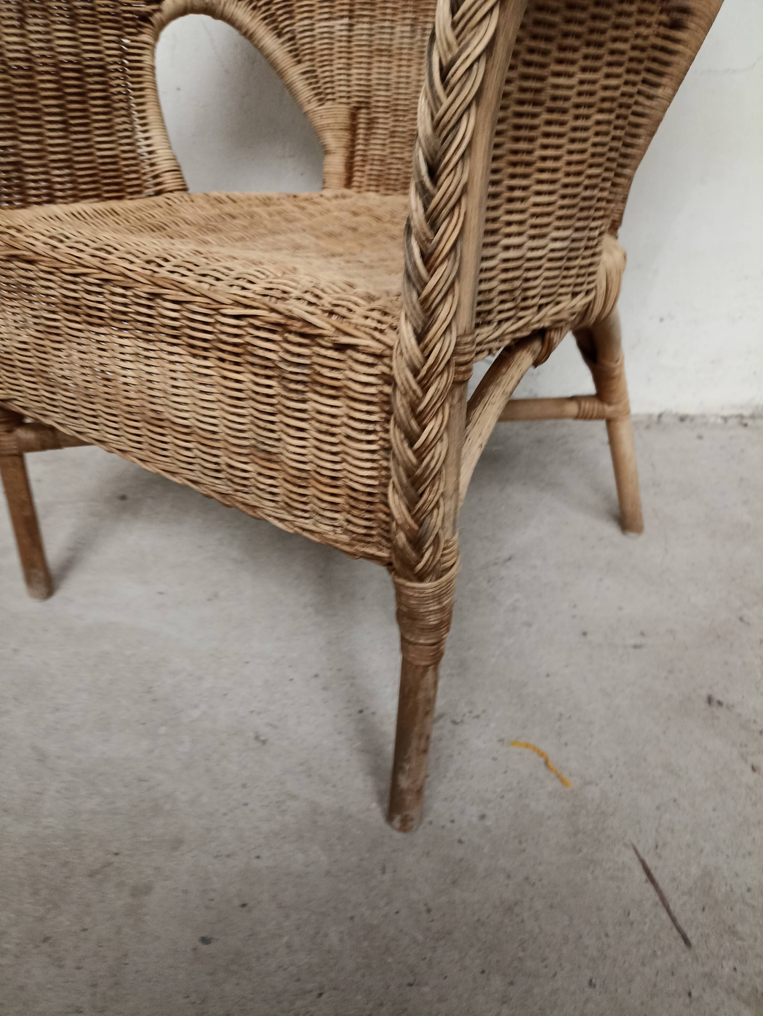 Pair of rattan armchairs