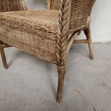 Pair of rattan armchairs