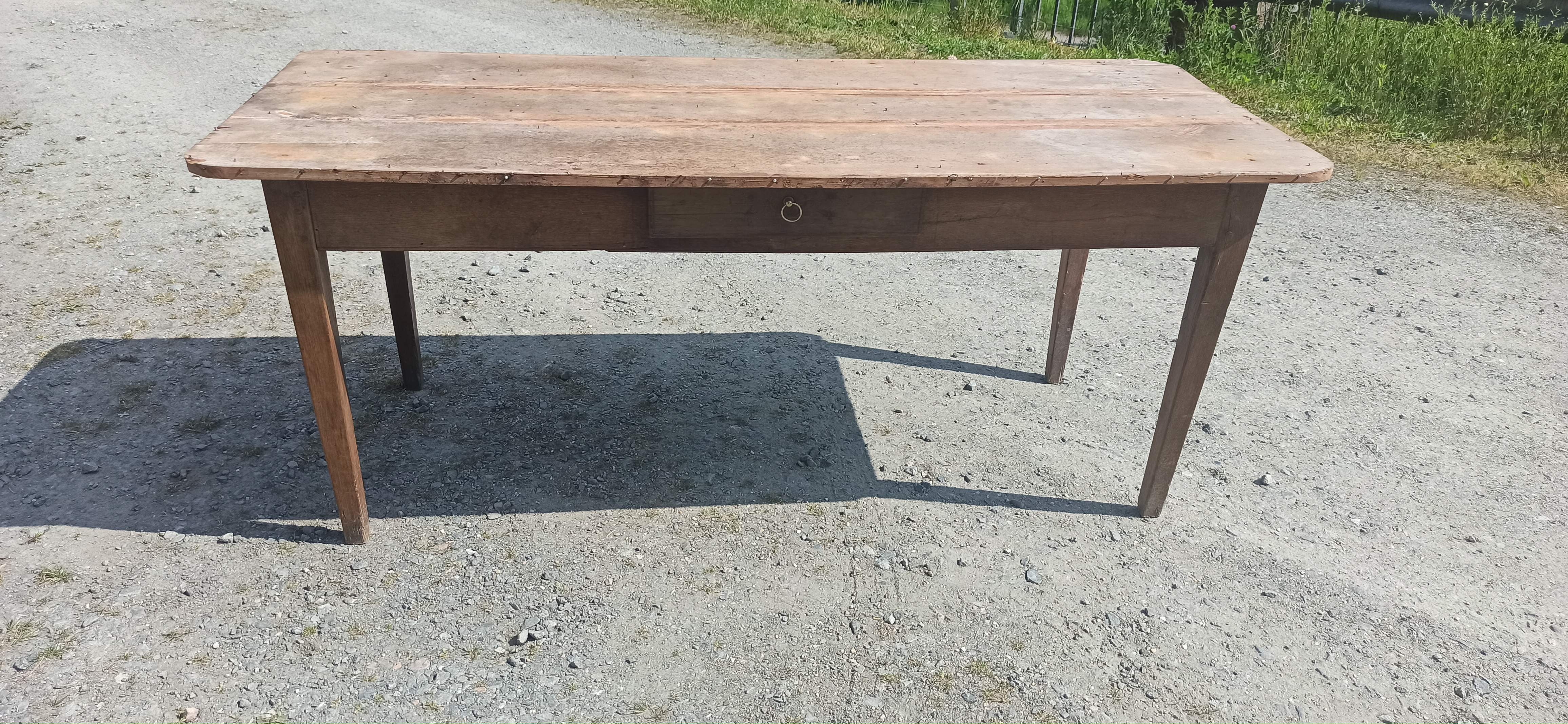 Large table 181 cm of cherry and oak farm