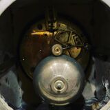 Black marble clock and brass ornament