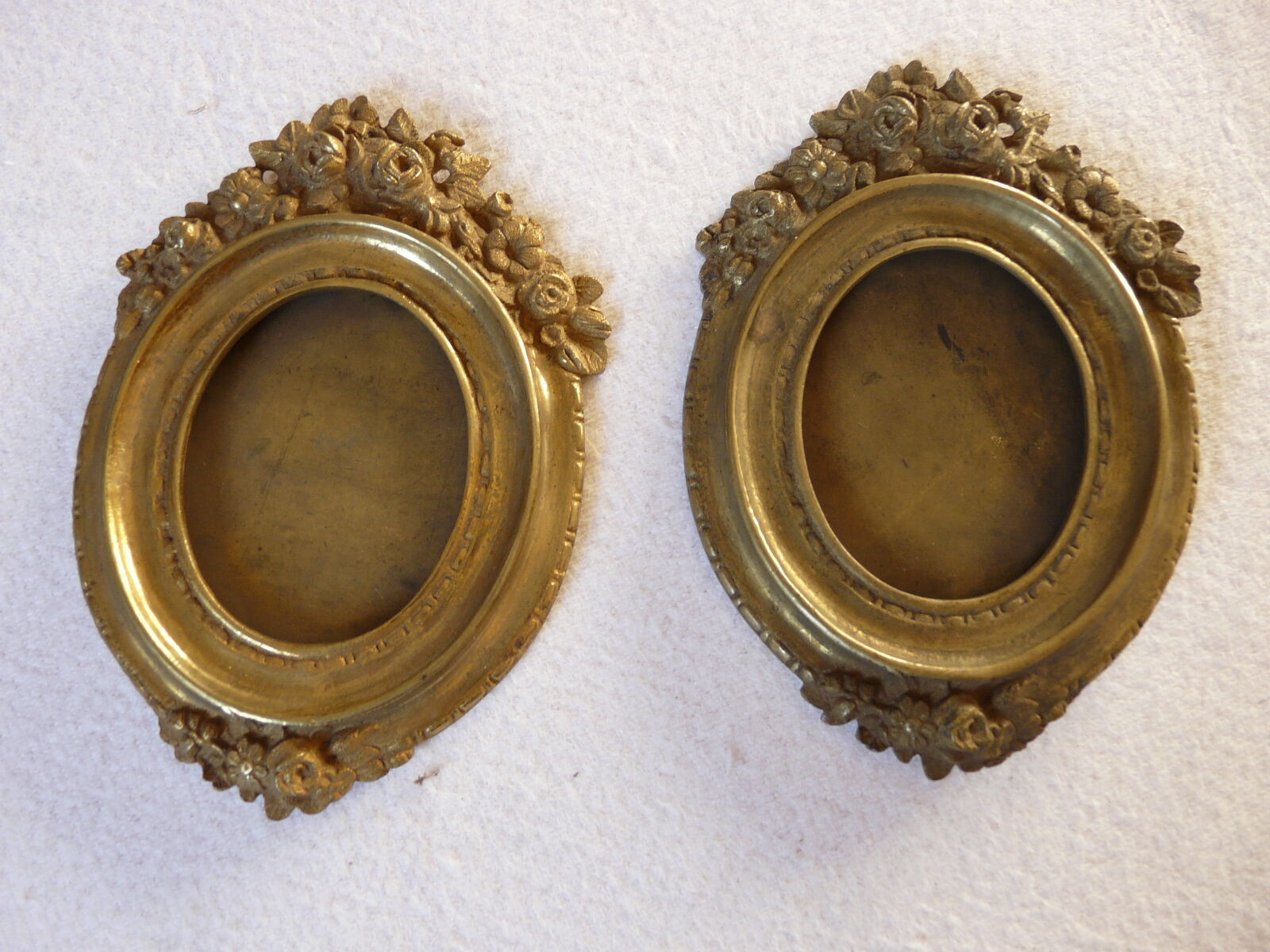 Beautiful pair of frame photo bronze gilded bronze miniature photo