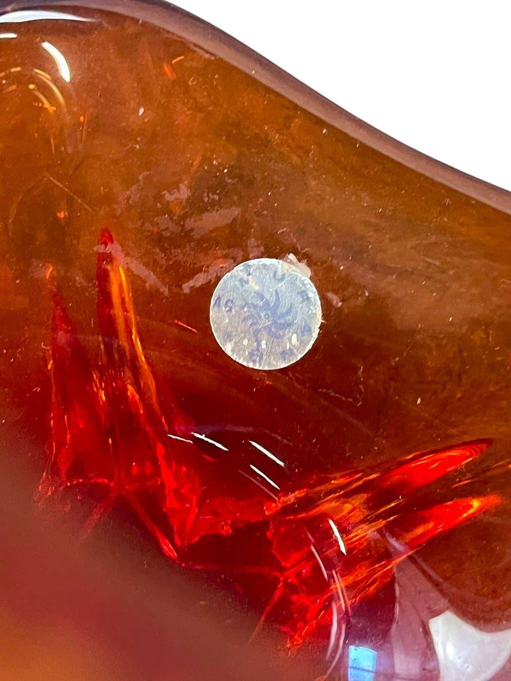 Vintage glass bowl/decoration (red/amber)