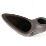 Free-form anthracite grey ceramic vase, Louis Giraud, Vallauris