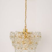 Chandelier in gilded brass and crystal glass, Germany, 1970s