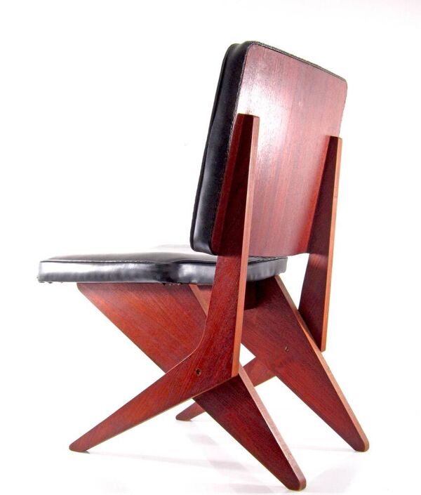 Chaise de salle à manger Pastoe FB 18 ciseaux années cinquante par Jan van Grunsven
