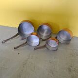 Vintage french 5 piece copper cookware set, from the 1950/60