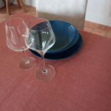 Old pink vintage tablecloth