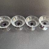 4 Cups in colored cut crystal – Val Saint Lambert