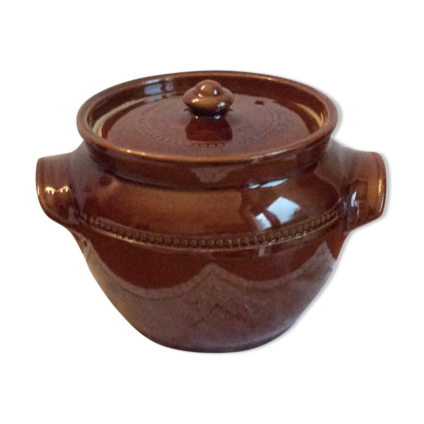 Pot glazed stoneware pot with lid Pearson's of Chesterfield England