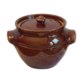 Pot glazed stoneware pot with lid Pearson's of Chesterfield England