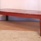 Ancienne table basse en teck birman patine rouge d'origine