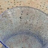 Blue blown glass tealight holder, Biot glassworks, collector's item