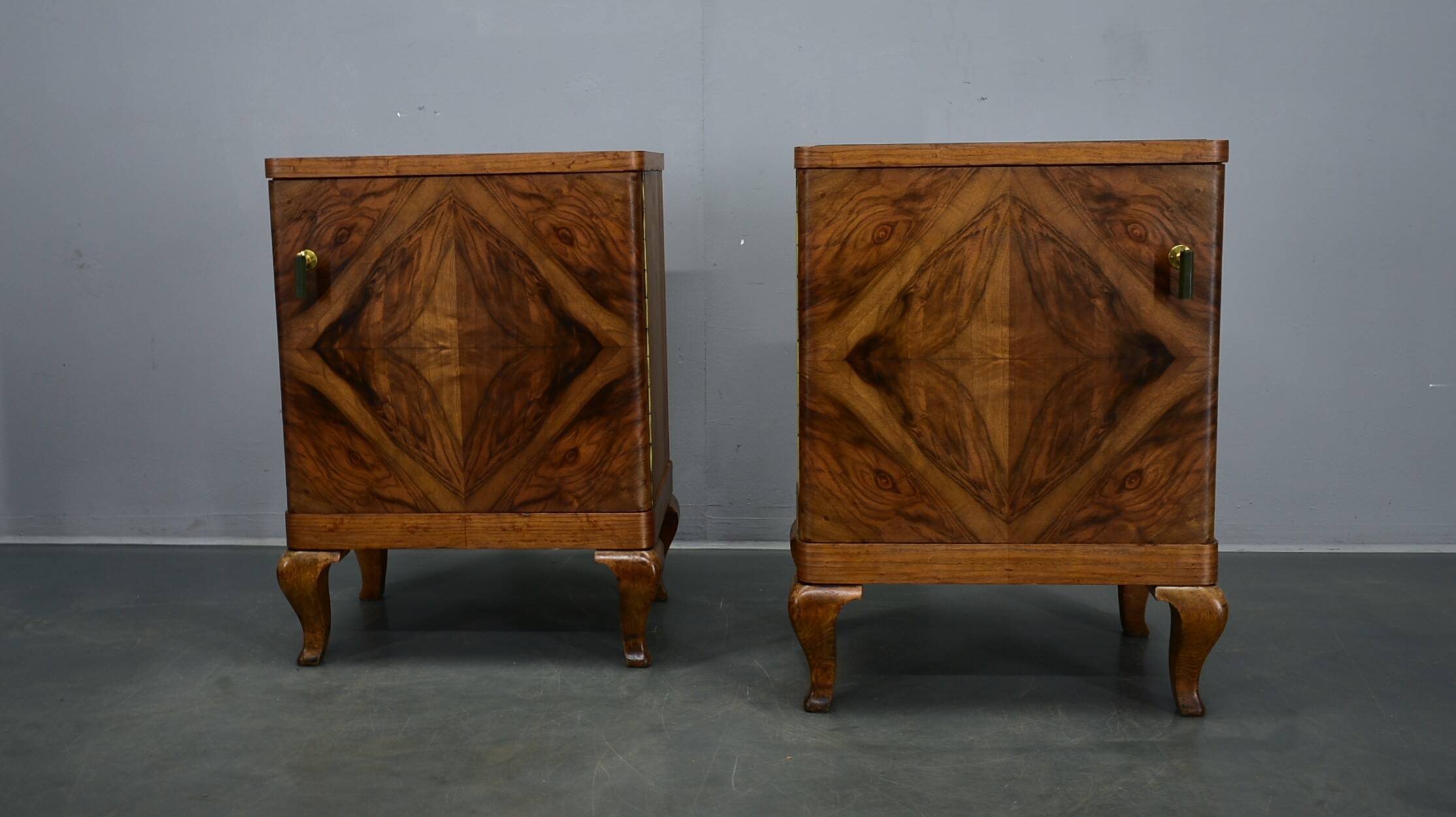 1932s pair of art deco bedside tables, Czechoslovakia