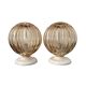 Pair of vintage golden globe wall or ceiling lights