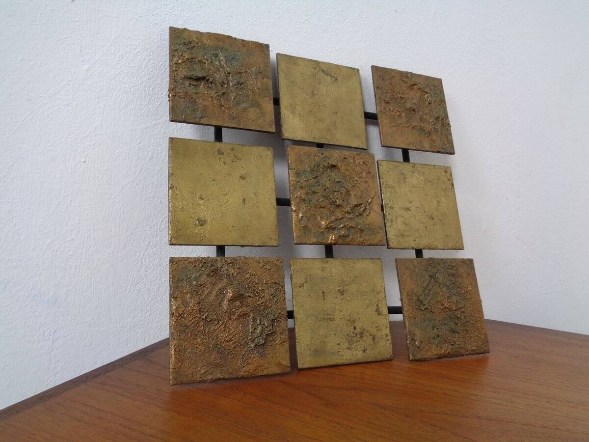 Brutalist Metal Wall Panel, 1960s