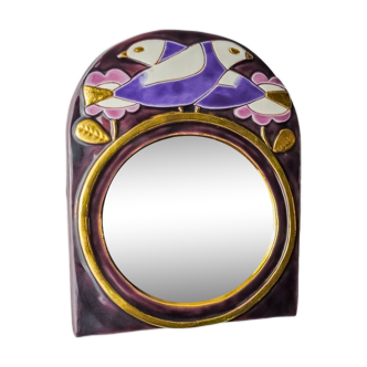 Miroir Paradisiers par Mithé Espelt, céramique, France, 1970