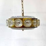 Crystal pendant lamp, designed by Carl Fagerlund, Sweden 1960s, vntg, mid-c modern