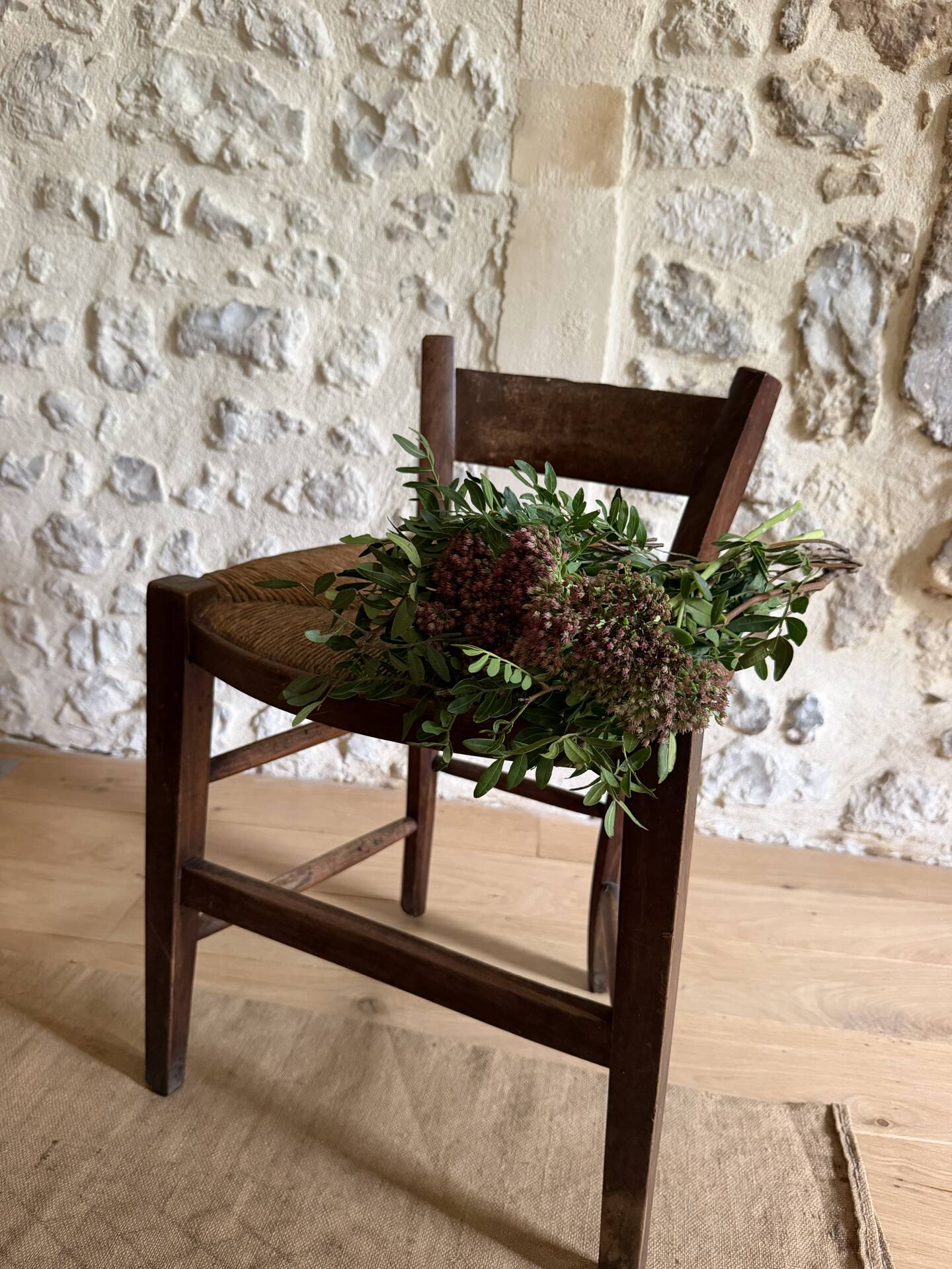 Old wooden country chair.