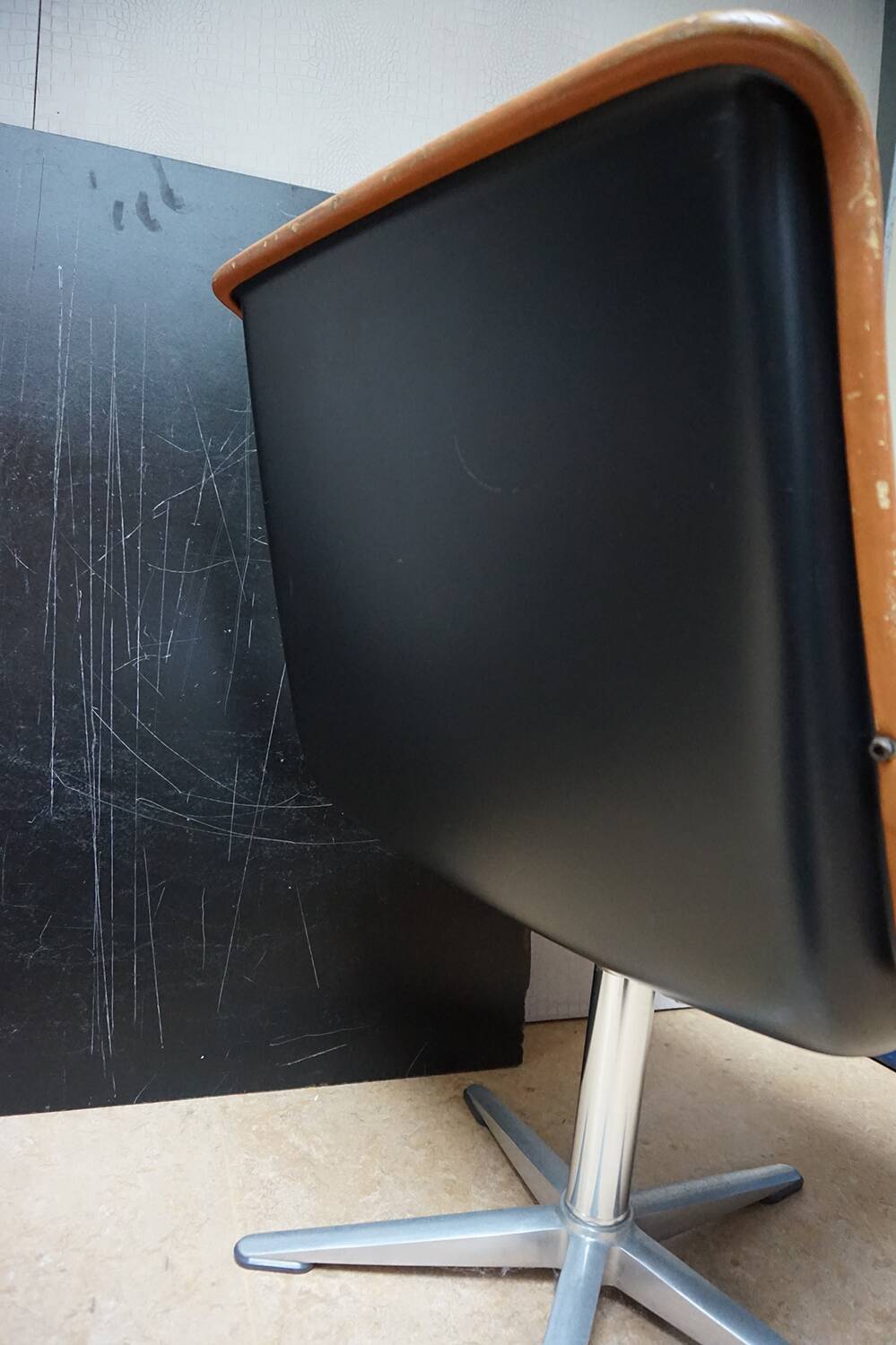 Cognac leather armchair by Delta 2000 for Wilkhahn, Germany, 1960s