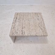 Table Basse Carrée en Travertin par Up & Up Italy, 1970s