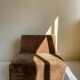 Vintage brown velvet armchair from the 1970s