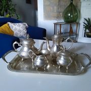 Silver metal coffee set