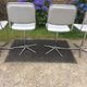 Vintage swivel chairs with chrome tubular base and silver skaï brand unic desing.