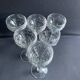 6 old blown and cut bistro glasses
