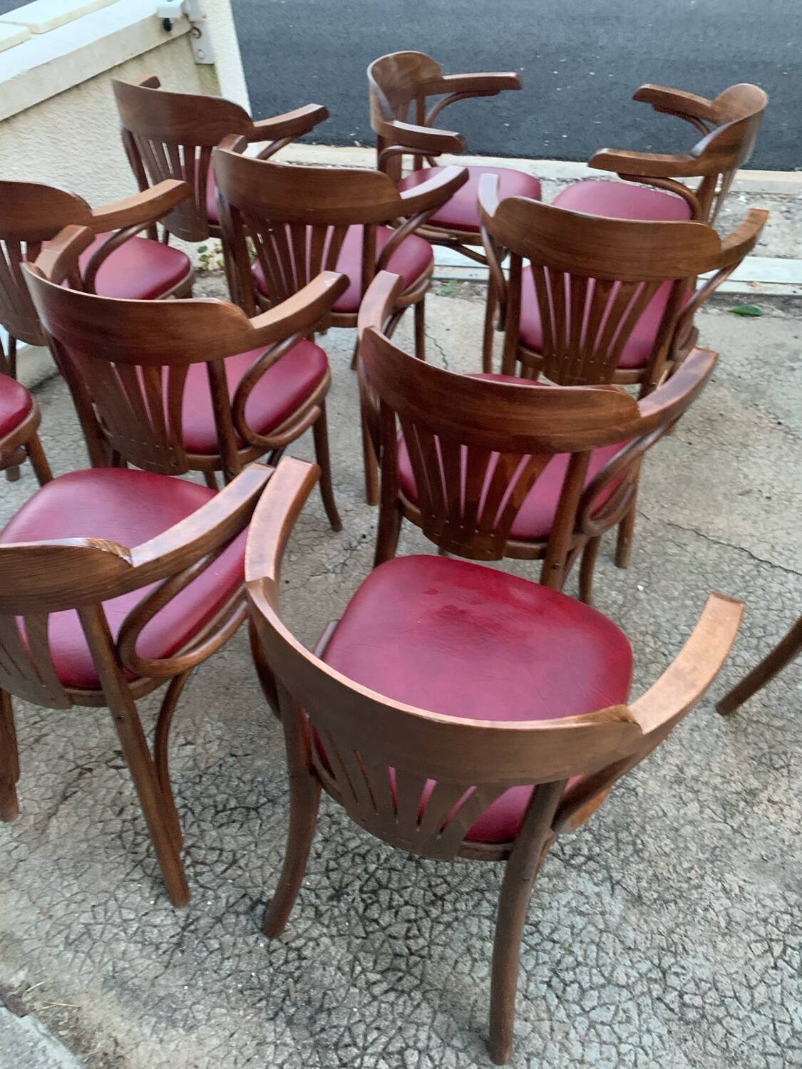 Set of bistro armchairs (14 armchairs)