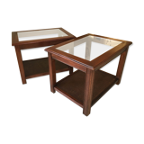 Pieces of sofa wood cannage and glass