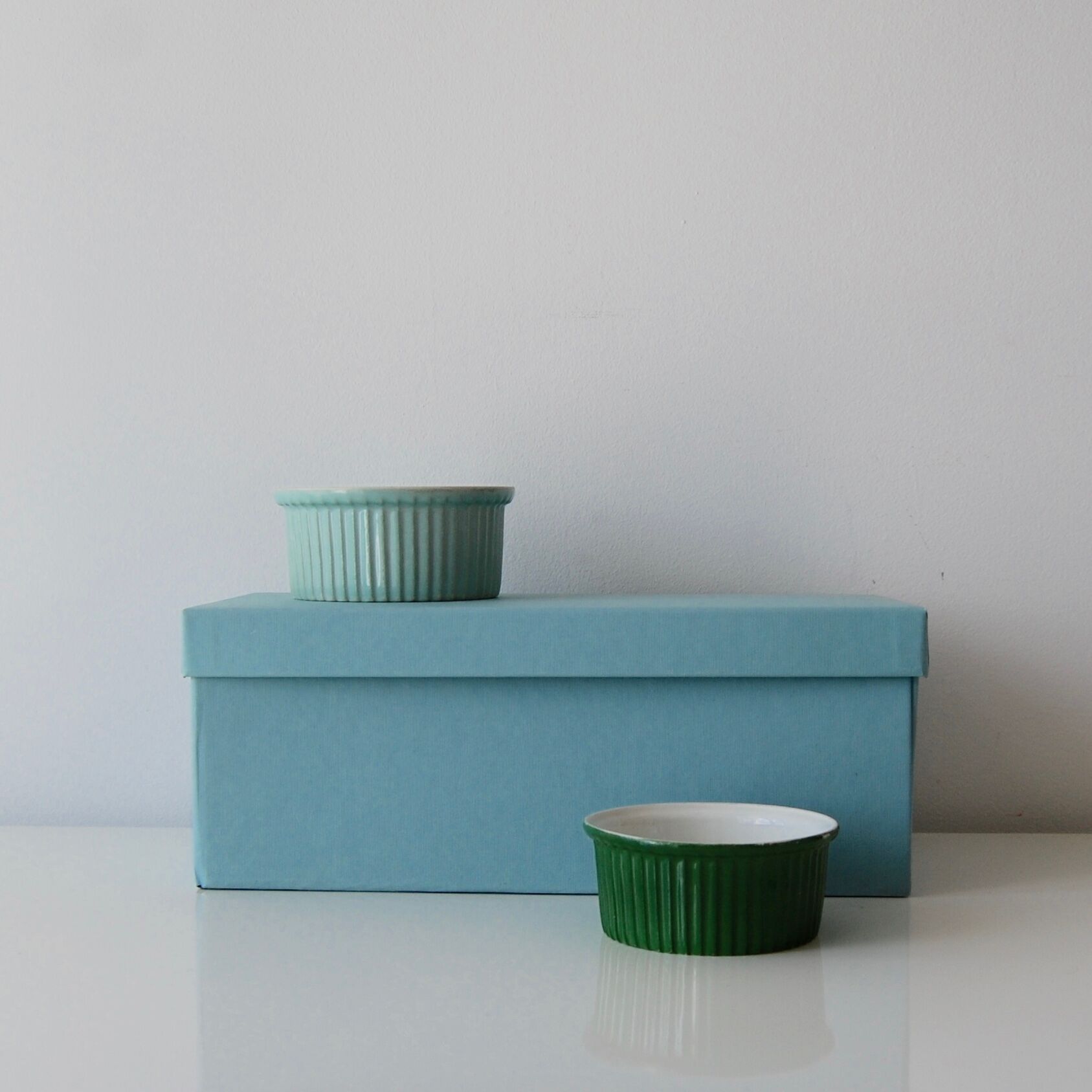 Green set of ramekins